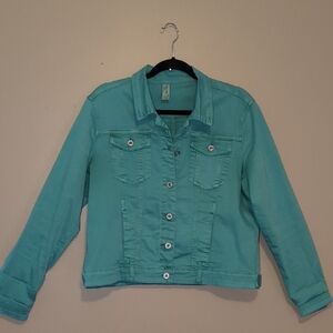 Tempo Paris Teal Jean Jacket